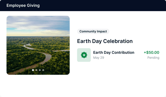 Screenshot of product showing an employee giving opportunity